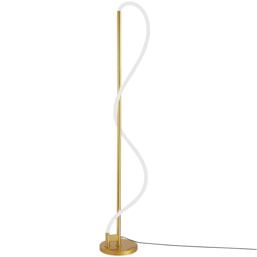 59 in. Gold Dimmable 1-Light Flexible DIY Modeling Ultra Bright White Light LED Standard Floor Lamp for Living Room