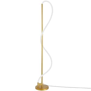 59 in. Gold Dimmable 1-Light Flexible DIY Modeling Ultra Bright White Light LED Standard Floor Lamp for Living Room