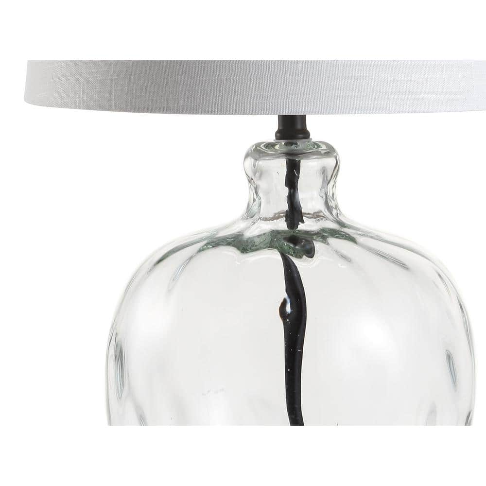Rae 26.5" Clear Glass and Black Metal Table Lamp