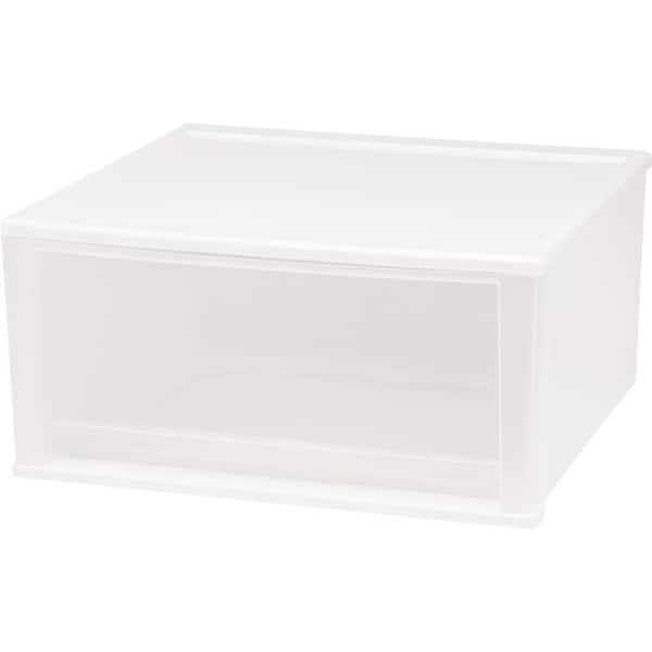 IRIS 20.59 in. x 10.24 in. White Quart Stacking Drawer (2-Pack)