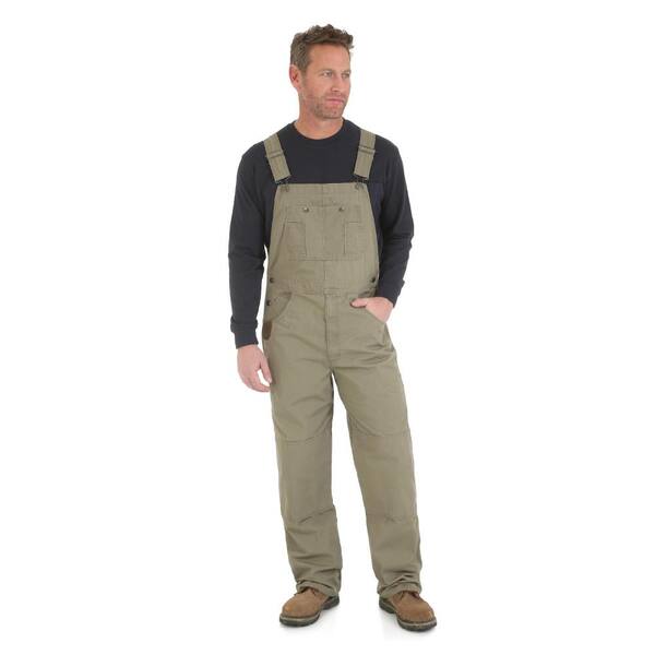 Wrangler RIGGS Workwear Men's Size 42 in. x 32 in. Bark Bib Overall