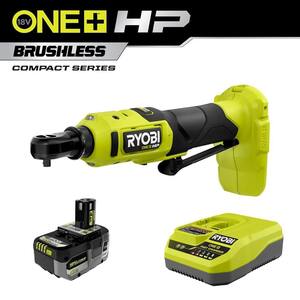 ONE+ 18V HP Brushless Cordless Compact 1/4 in. High Speed Ratchet w/ FREE 4.0 Ah HIGH PERFORMANCE Battery & Charger
