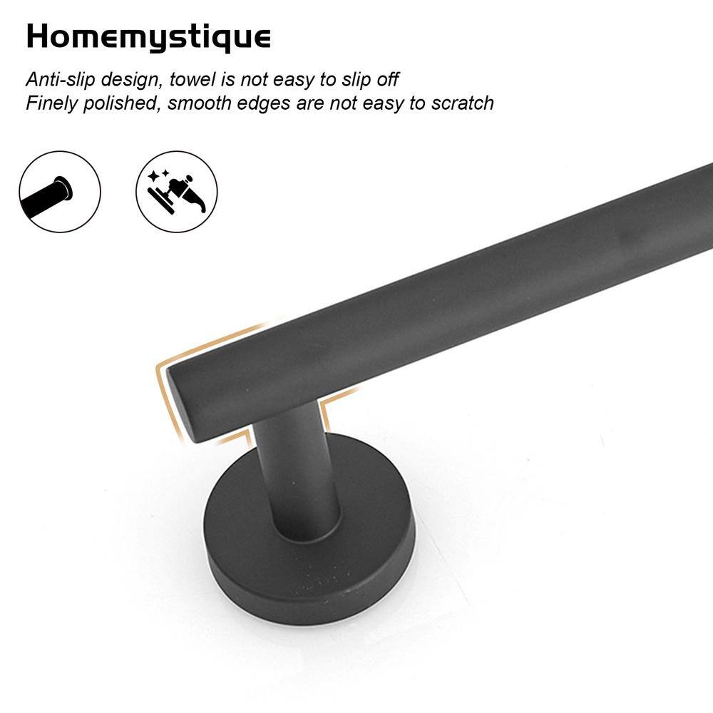 Matte Black Stainless Steel 4-Piece Bathroom Hardware Set