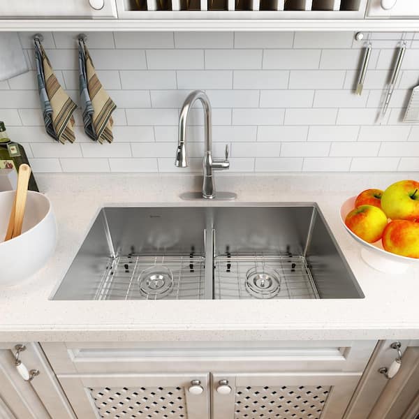 32 Modern Double Bowl Undermount Kitchen Sink Catering Stainless