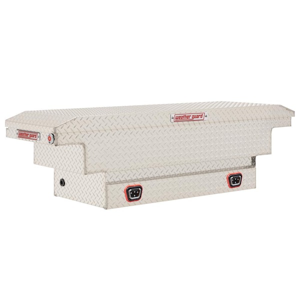 Weather Guard 62.5 in. Diamond Plate Aluminum Compact Deep Crossover Truck Tool Box