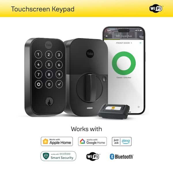 Assure Lock 2; Smart Door Lock with WiFi and Touchscreen Keypad; Black Suede