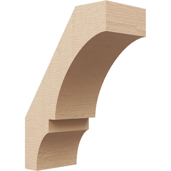 Ekena Millwork 5 in. x 14 in. x 10 in. Balboa Rough Cedar Woodgrain Timberthane Polyurethane Knee Brace, Primed