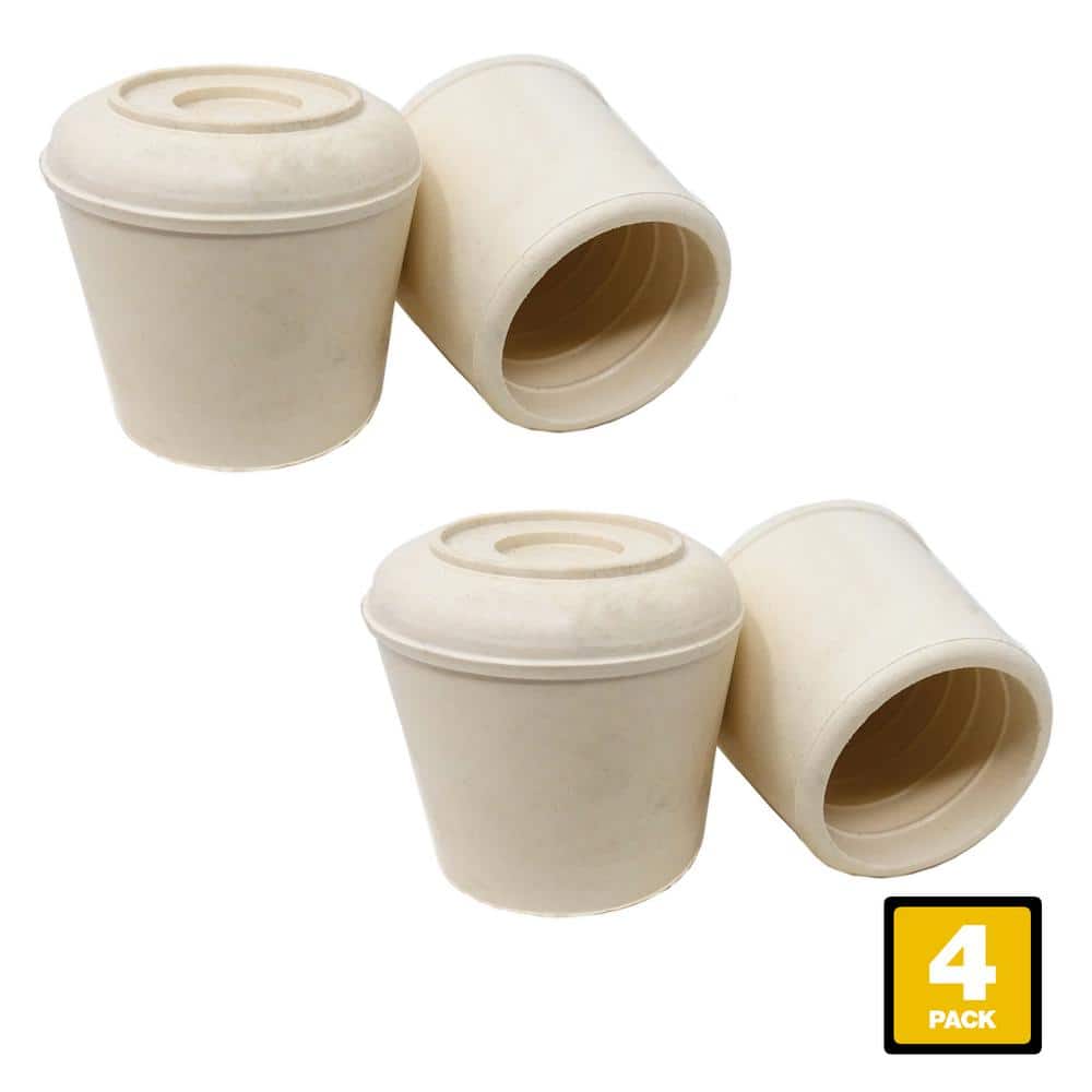 Everbilt 11/4 in. OffWhite Rubber Leg Caps for Table, Chair, and