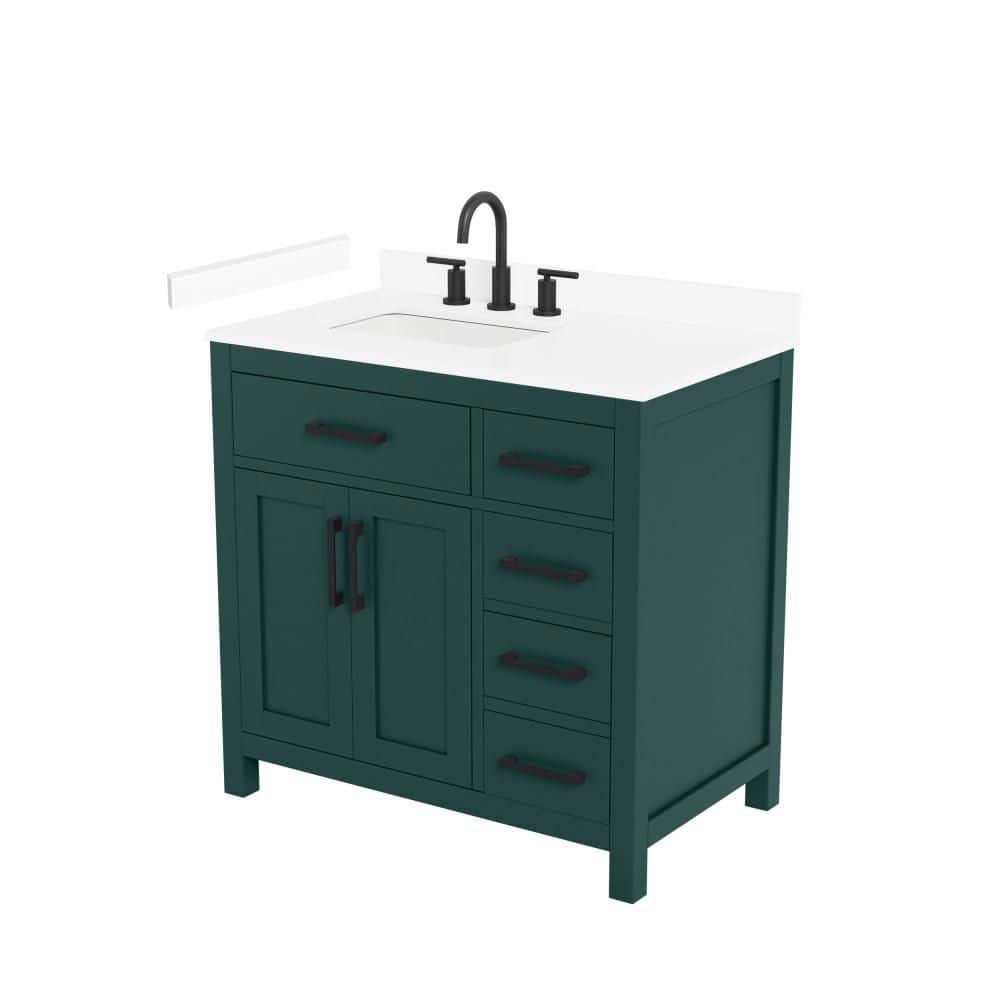 Beckett 36 in. Single Freestanding Green Bath Vanity with Top price history on PriceWatchPro