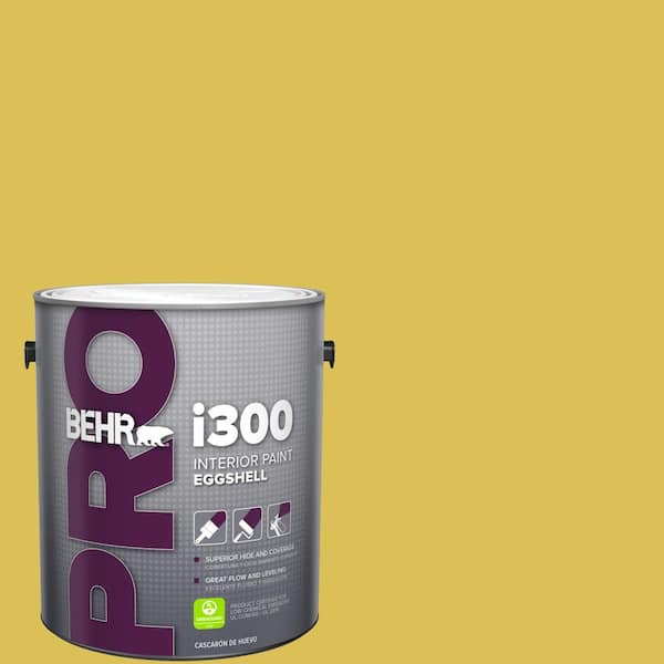 BEHR PRO 1 gal. #P320-6 Sulfur Yellow Eggshell Interior Paint