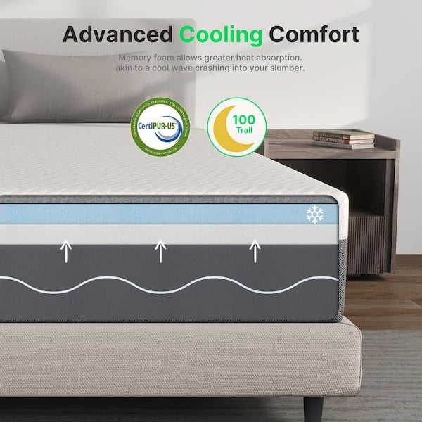 Twin Medium Memory Foam 10 in. Bed-in-a-Box Mattress with Zoned Support & Motion Isolation