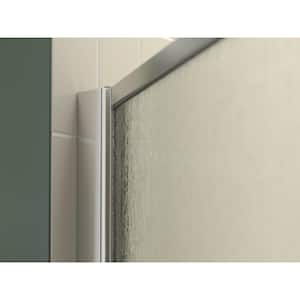 25 in. W x 65 in. H Pivot Framed Shower Door in Silver with 1/8" Rain