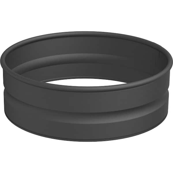 36 in. Black Steel Outdoor Fire Pit with reinforced top ring