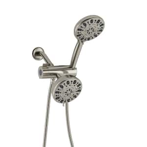 7-Spray Patterns with 1.8 GPM 5 in. Wall Mount Dual Shower Heads with Hose and Shower Arm in Brushed Nickel