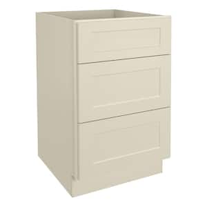 21 in. W x 24 in. D x 34.5 in. H in Antique White Plywood Ready to Assemble Drawer Base Kitchen Cabinet with 3-Drawers