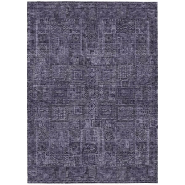 Chantille Machine Washable Indoor/Outdoor Abstract ACN2805 Eggplant 10 ft. x 14 ft. Area Rug