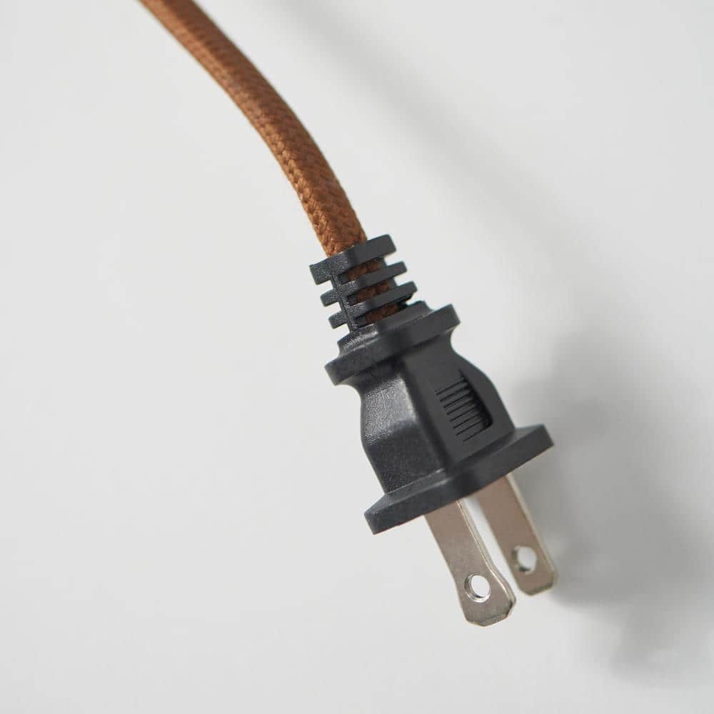 Havana Brown Tripod Floor Lamp with Beige Shade