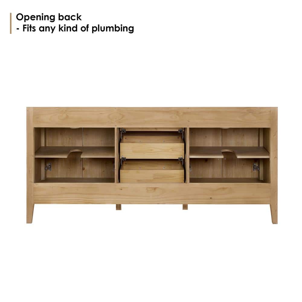 Laurel 71.2" Weathered Fir Double Freestanding Bathroom Vanity