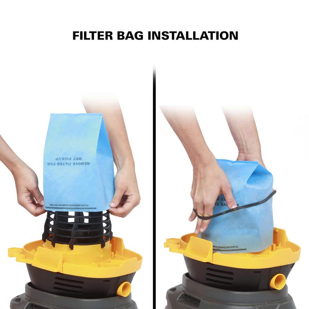 Compact Gray and Yellow 2.5 Gallon Wet/Dry Vacuum Cleaner