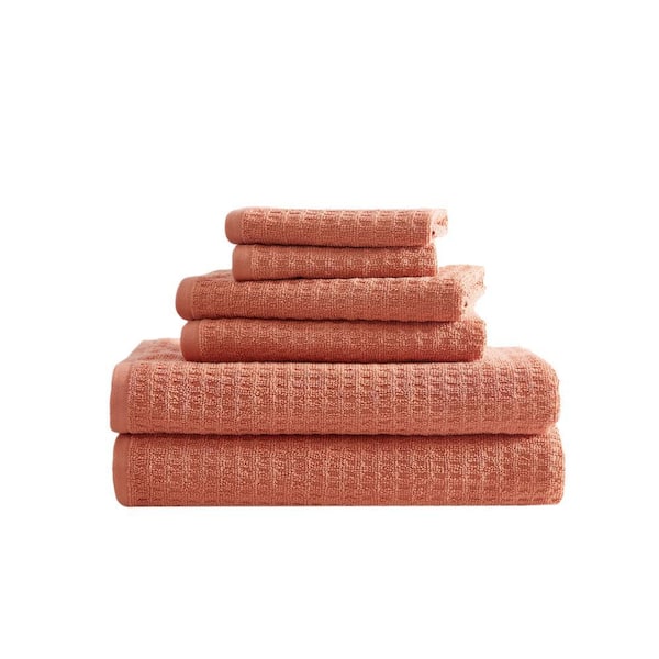 Northern Pacific 6-Piece Orange Cotton Towel Set