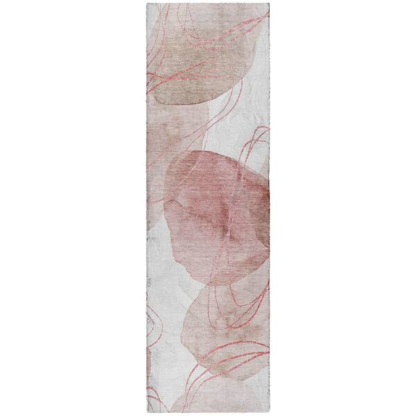 Dream Shag Premium Machine Washable Abstract ADS544 Merlot 2 ft. x 7 ft. Runner Rug