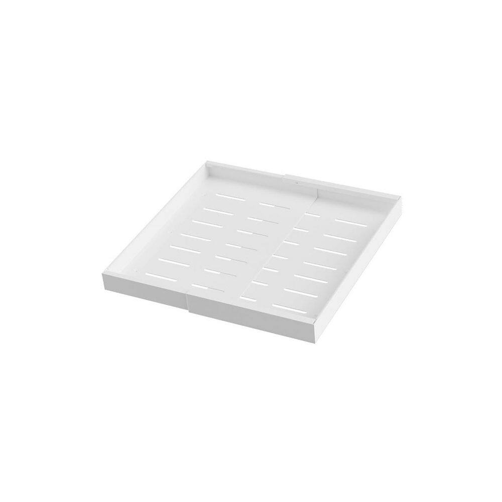 21" 4 Pack Expandable Pull Out Cabinet Organizer, 3 Slide Rails Sliding Drawer for Kitchen Cabinet Organizer (White)