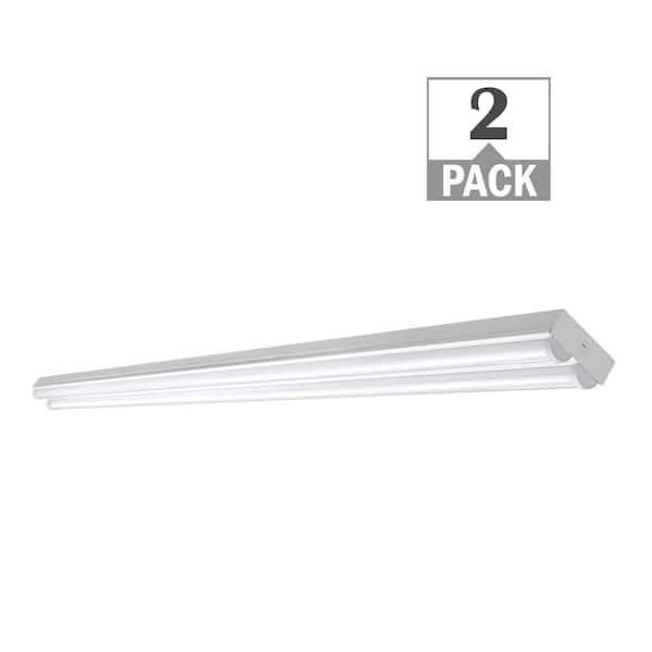 Commercial Electric 8 ft. 450-Watt Equivalent Integrated LED White Strip  Light Fixture 9000 Lumens 90-Watts 4000K Bright White (2-Pack)  54599191-A-2PK - The Home Depot