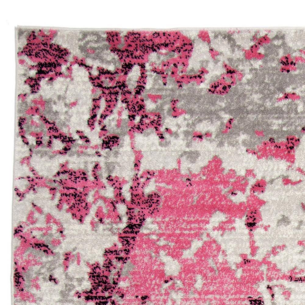 Easy-Care Reversible Pink/Ivory Synthetic 8' x 10' Area Rug