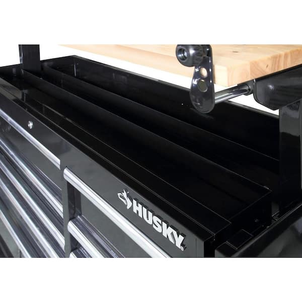 Husky - 52 in. 10-Drawer Mobile Workbench with Adjustable-Height Top, Black