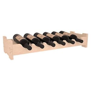 Natural Unstained Pine 6-Bottle Mini Scallop Wine Rack