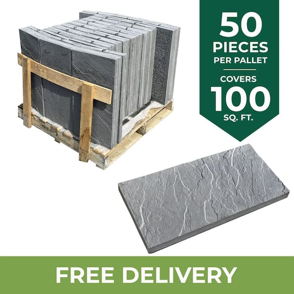 Yorkstone 12 in. x 24 in. x 1.5 in. Gray Concrete Paver (50-Pieces/100 sq. ft./Pallet)