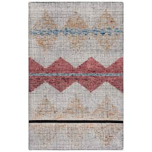 Abstract Ivory/Gold 8 ft. x 10 ft. Aztec Tile Area Rug
