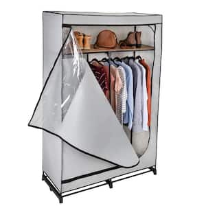 69 in. H x 46 in. W x 18 in. D Gray Steel and Portable Closet with Polypropylene Cover