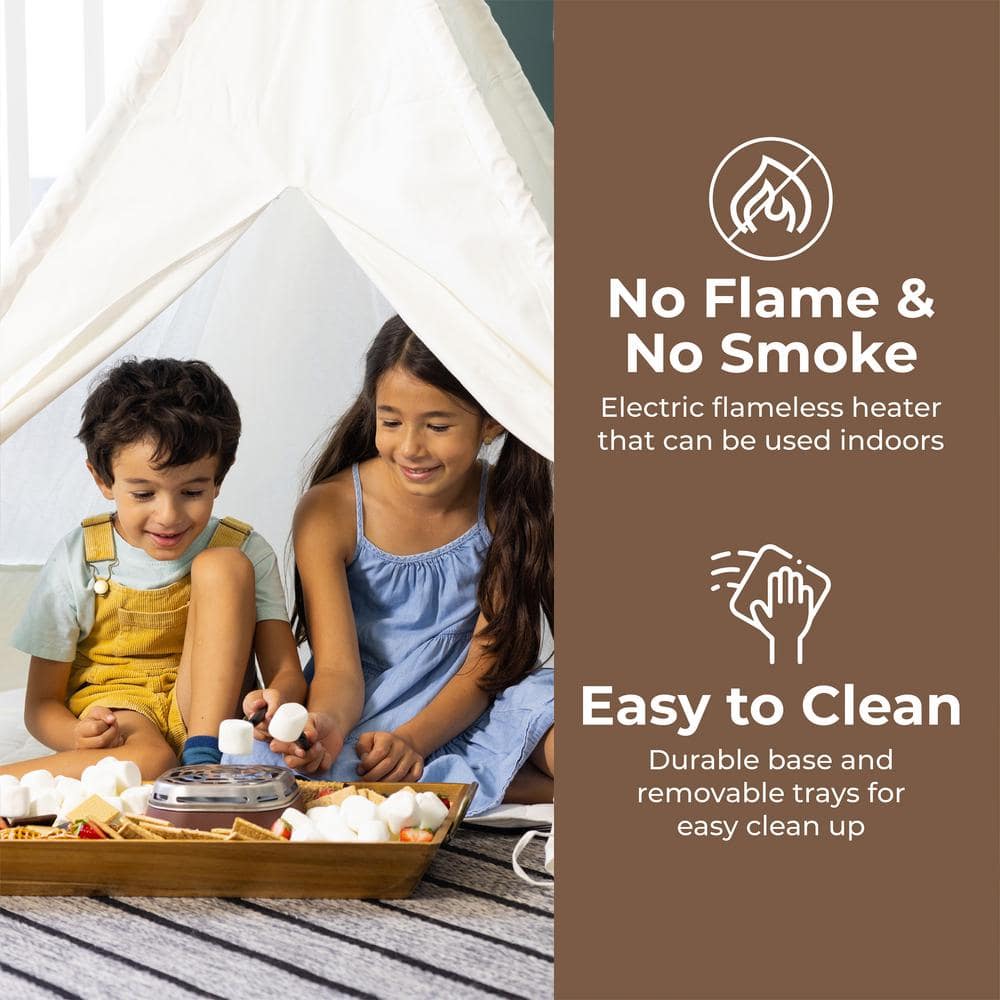 Brown Stainless Steel Indoor Electric S'mores Maker with Trays