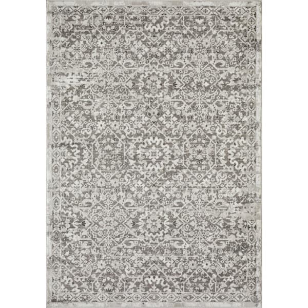 LOOMAKNOTI Rhane Alreka Cream 9 ft. 10 in. x 12 ft. 10 in. Oriental Polypropylene Area Rug