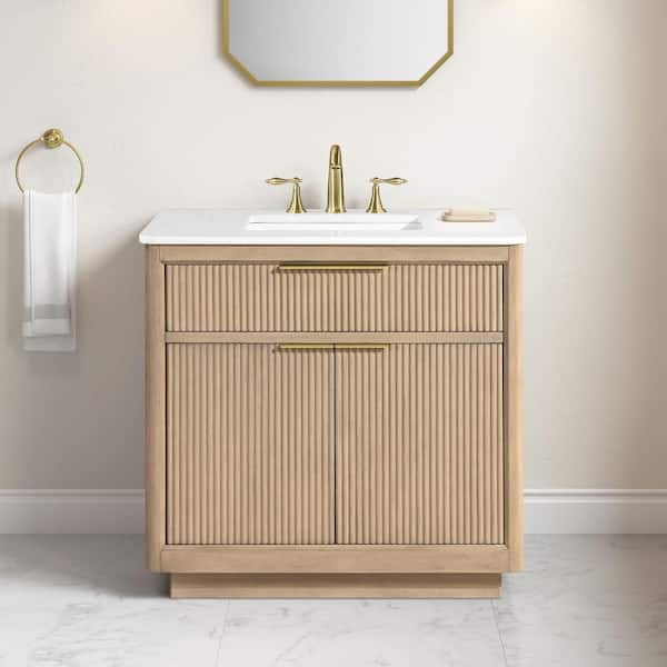 OVE Decors Xander 36in. Single Sink Freestanding Sahara Birch Bath