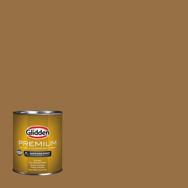 Glidden Premium 1 qt. PPG1087-7 Chewy Caramel Flat/Matte Exterior
