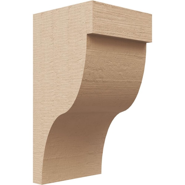 Ekena Millwork 4 in. x 8 in. x 4 in. Series 2 Wide Garner Rough Cedar Woodgrain Timberthane Polyurethane Corbel, Primed Tan