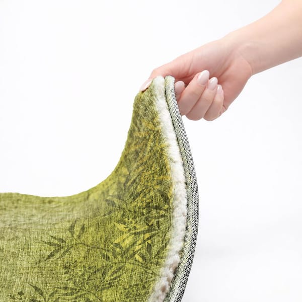 Dream Shag Premium Machine Washable Abstract ADS673 Olive 9 ft. x 12 ft. Area Rug