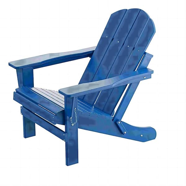 Unbranded Navy Blue HDPE Outdoor Folding Patio Adirondack Chair Relaxing Stackable Arm Rest Ergonomic chair.