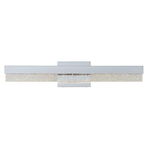 Essence Bubble Bar 27 in. 1 Light Chrome Modern Integrated LED Vanity Light Bar for Bathroom with Bubble Glass