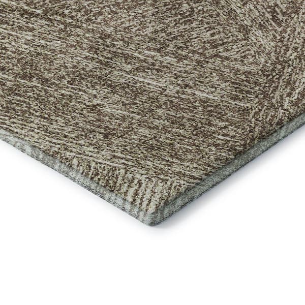 Mayfield Premium Machine Washable Abstract AMF991 Chocolate 8 ft. x 10 ft. Area Rug