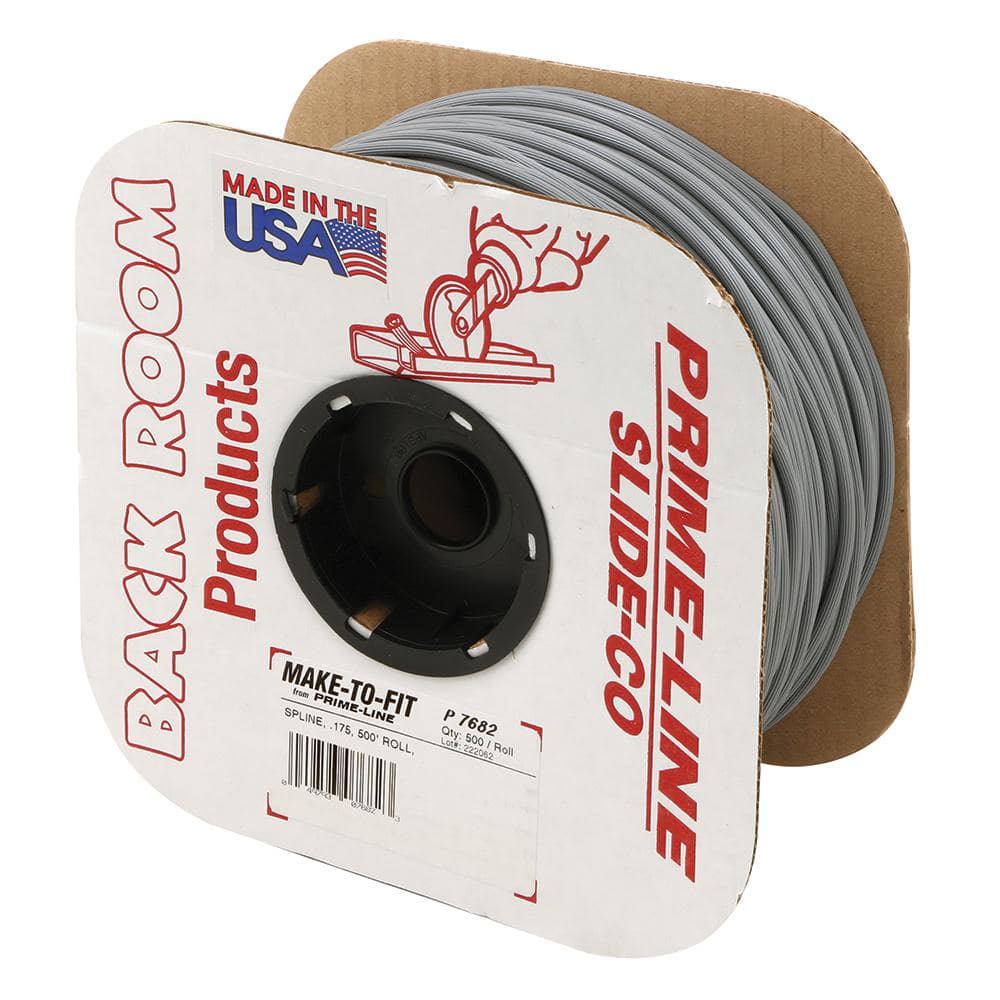 Prime-Line 0.175 in. x 500 ft. Roll Screen Retainer Spline in Gray P ...