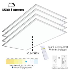2 ft. x 4 ft. Integrated LED Panel Light Troffer Backlit 6500LM 630W Equivalent White Dim CCT Color Changeable (20-PC)