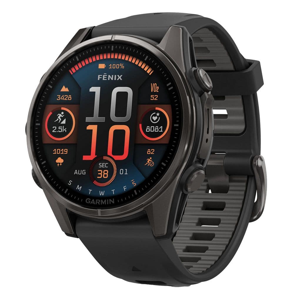 GARMIN スマートウォッチ ブラック 本体 Garmin fenix 8 AMOLED Multisport 43-mm GPS Watch with Silicone
