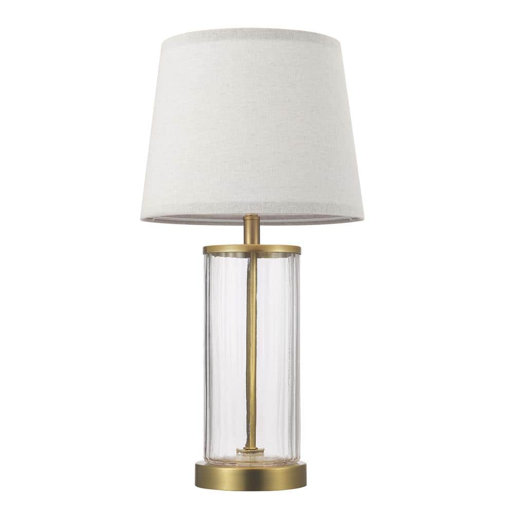 Laurel Glass Cylinder Floor Lamp, Satin Brass, Lamps
