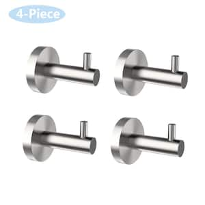 Bath 4 Pack Knob-Hook Robe/Towel Hook Wall Mounted Clothes Hooks in Brushed Nickel