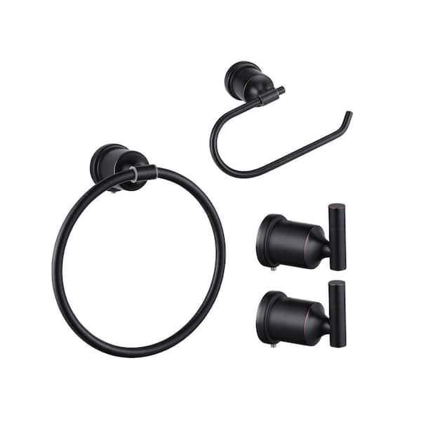 ARCORA 4-Piece Bath Hardware Set with Toilet Paper Holder, Towel Ring and Towel Hook Included in Oil Rubbed Bronze