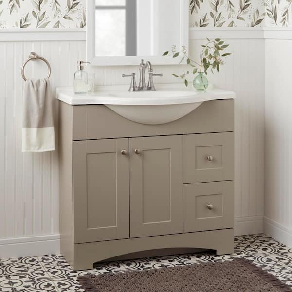 Warnick 4 in. Centerset Double-Handle High-Arc Bathroom Faucet in Brushed Nickel