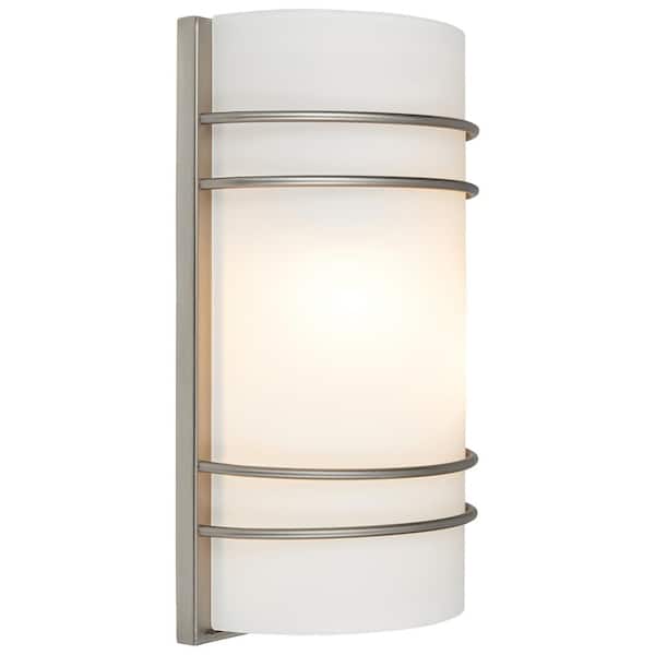 Access Lighting Artemis 7.5 in. 2-Light Brushed Steel LED Wall Sconce with Opal Glass Shade